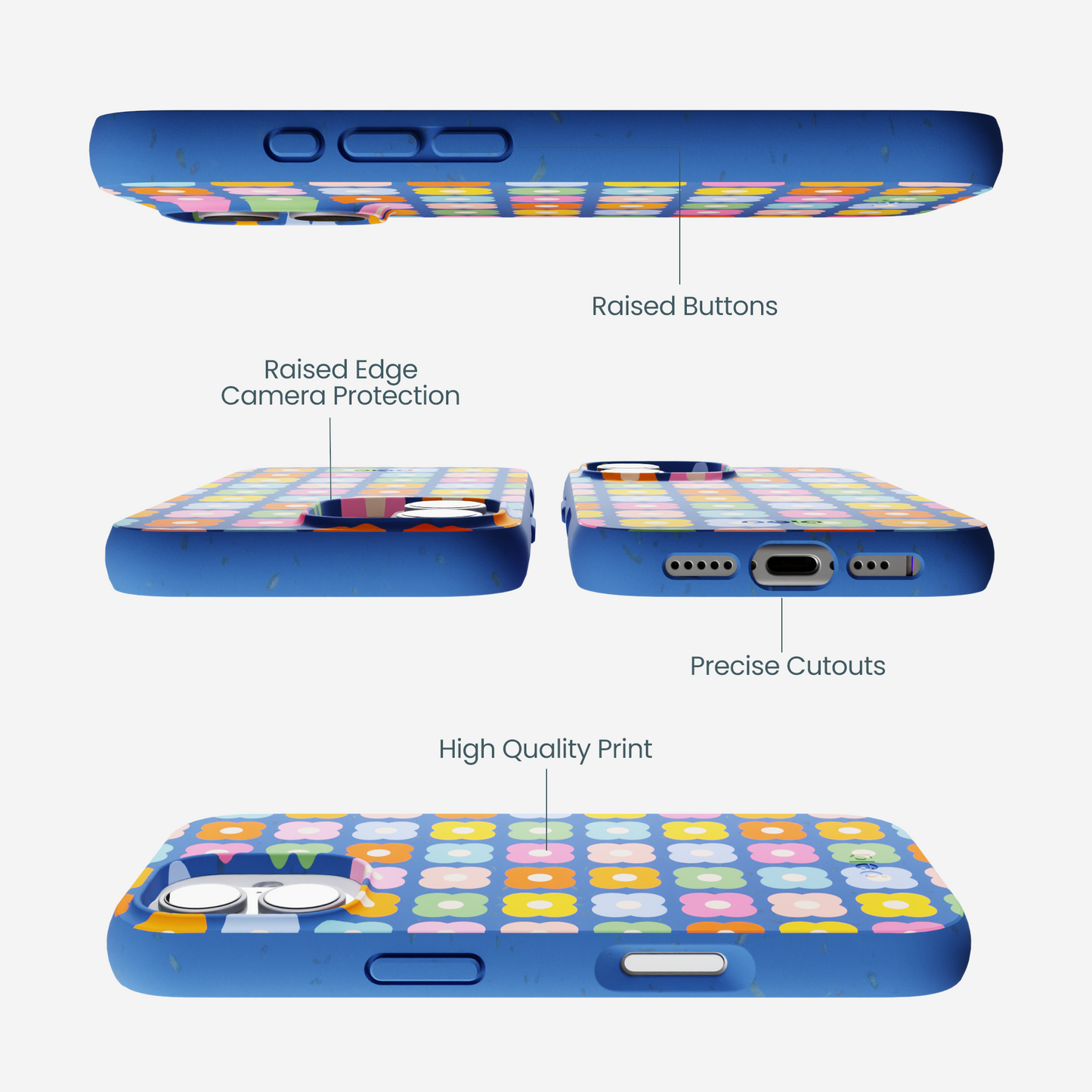 Electric Blue Petal Pop iPhone 17 Case