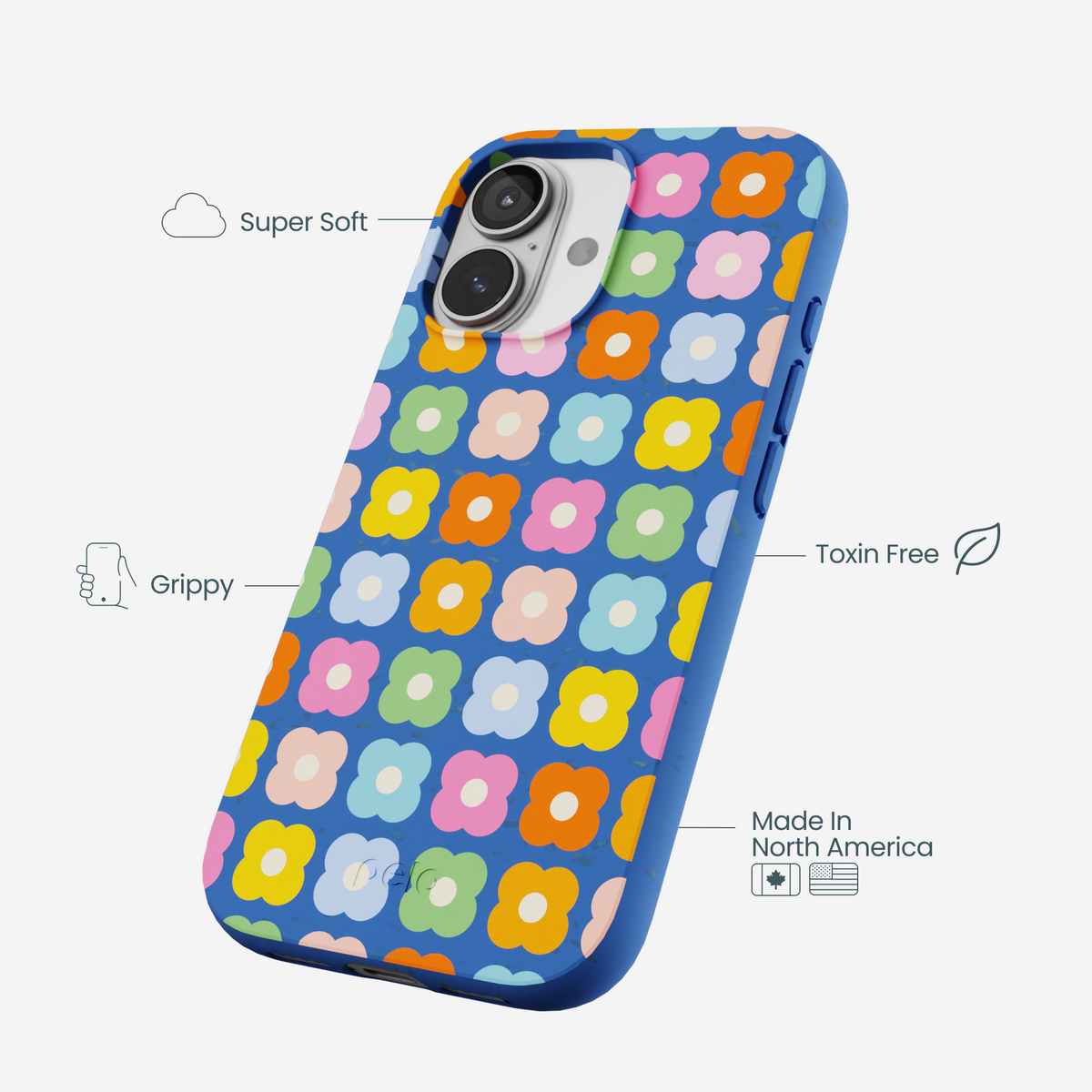 Electric Blue Petal Pop iPhone 17 Case