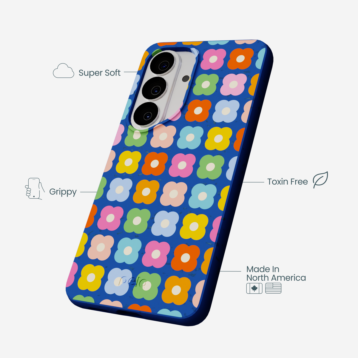 Electric Blue Petal Pop Samsung Galaxy S26 Case
