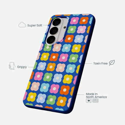 Electric Blue Petal Pop Samsung Galaxy S26 Case