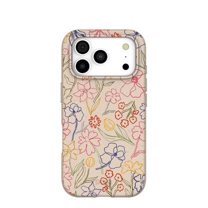 Seashell Petals Sketch iPhone 17 Pro Case