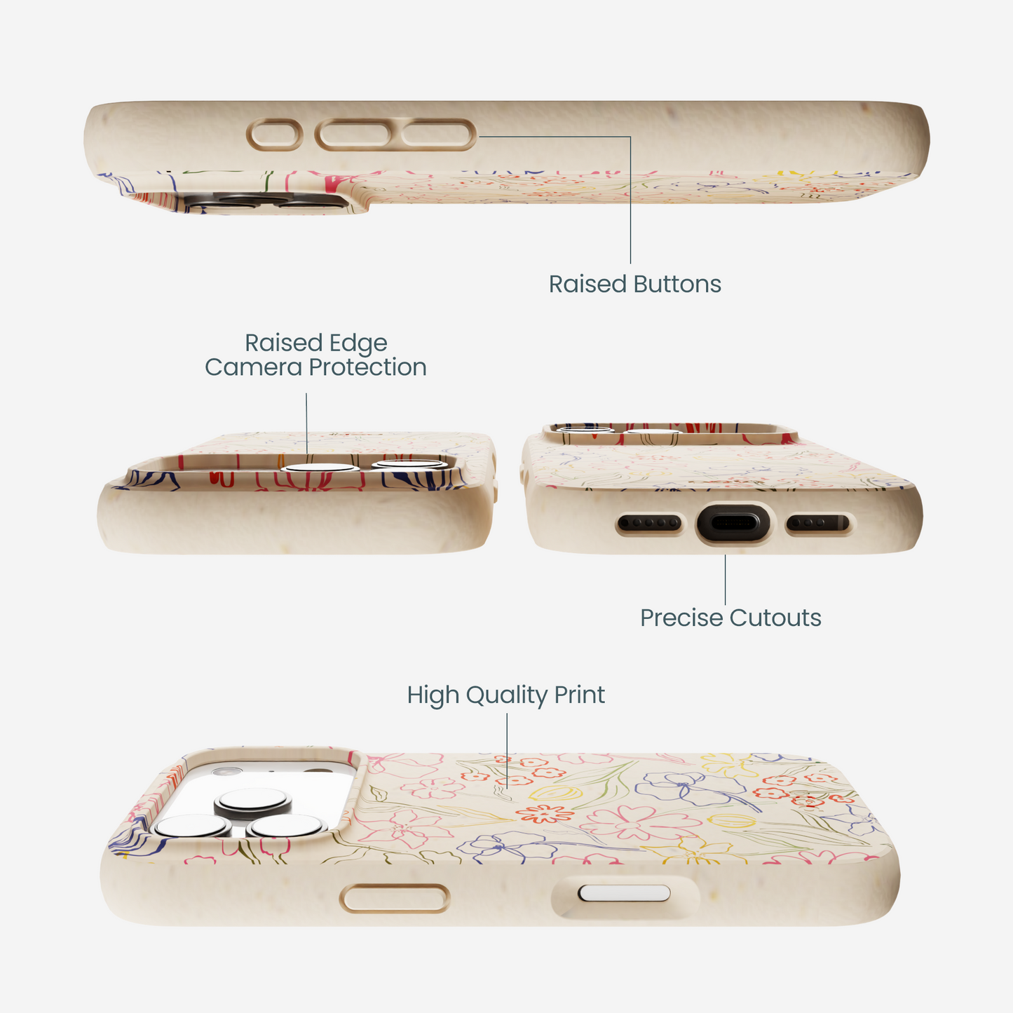 Seashell Petals Sketch iPhone 17 Pro Case