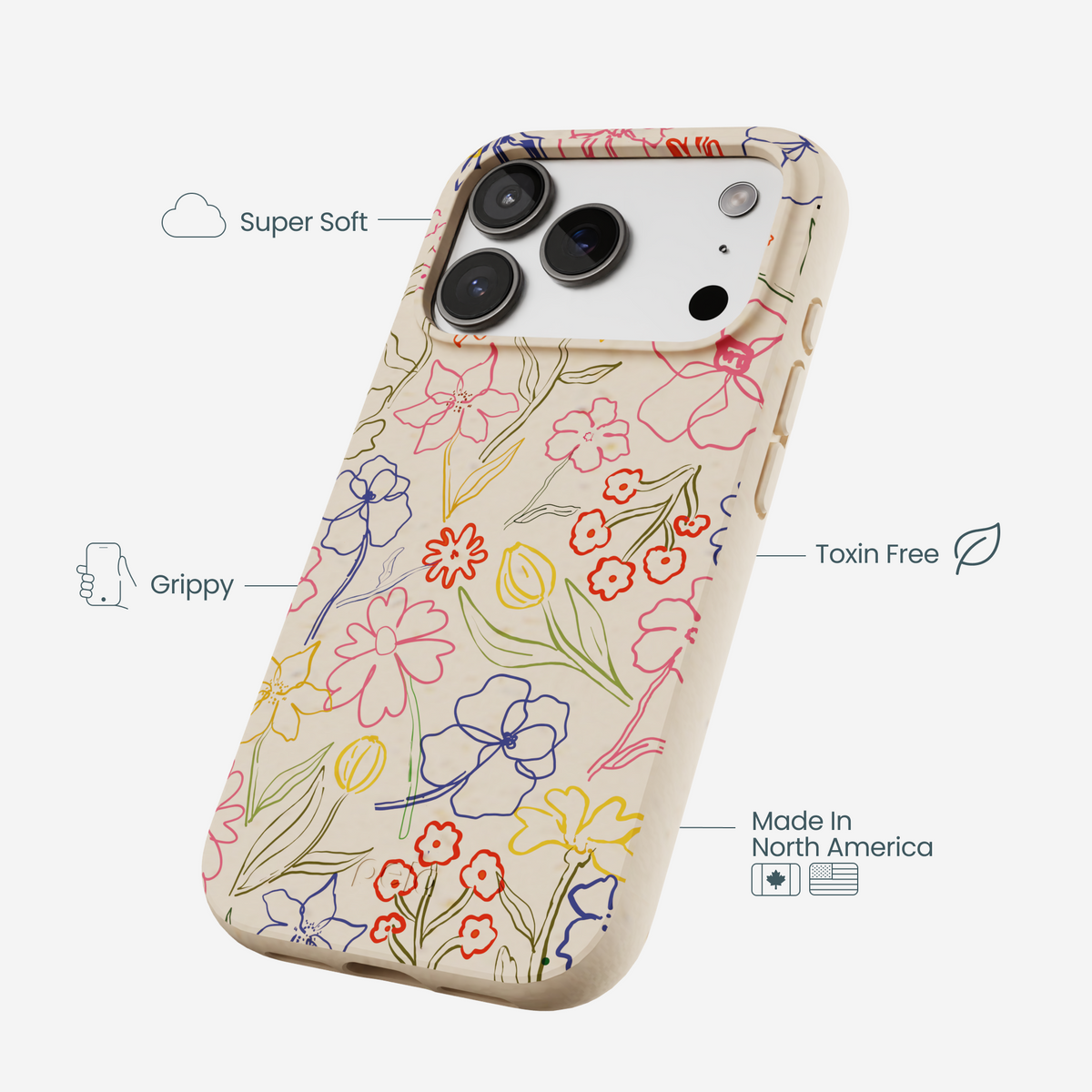 Seashell Petals Sketch iPhone 17 Pro Case