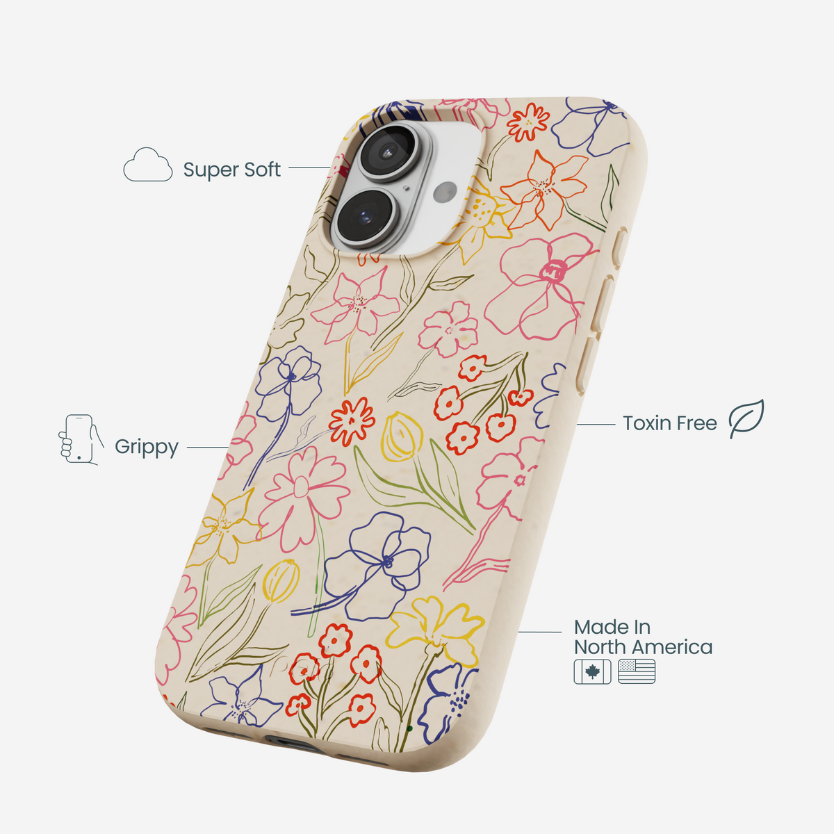 Seashell Petals Sketch iPhone 17 Case
