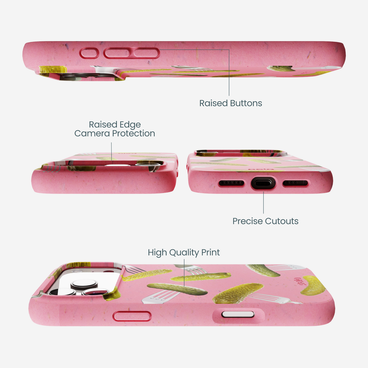 Bubblegum Pink Pickle Party iPhone 17 Pro Max Case