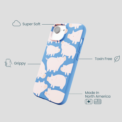 Electric Blue Piggies iPhone 16e/17e Case