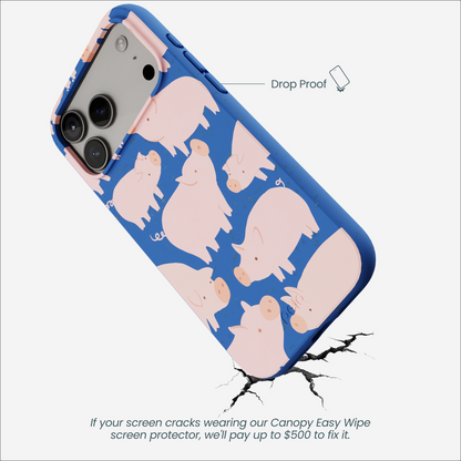 Electric Blue Piggies iPhone 17 Pro Max Case