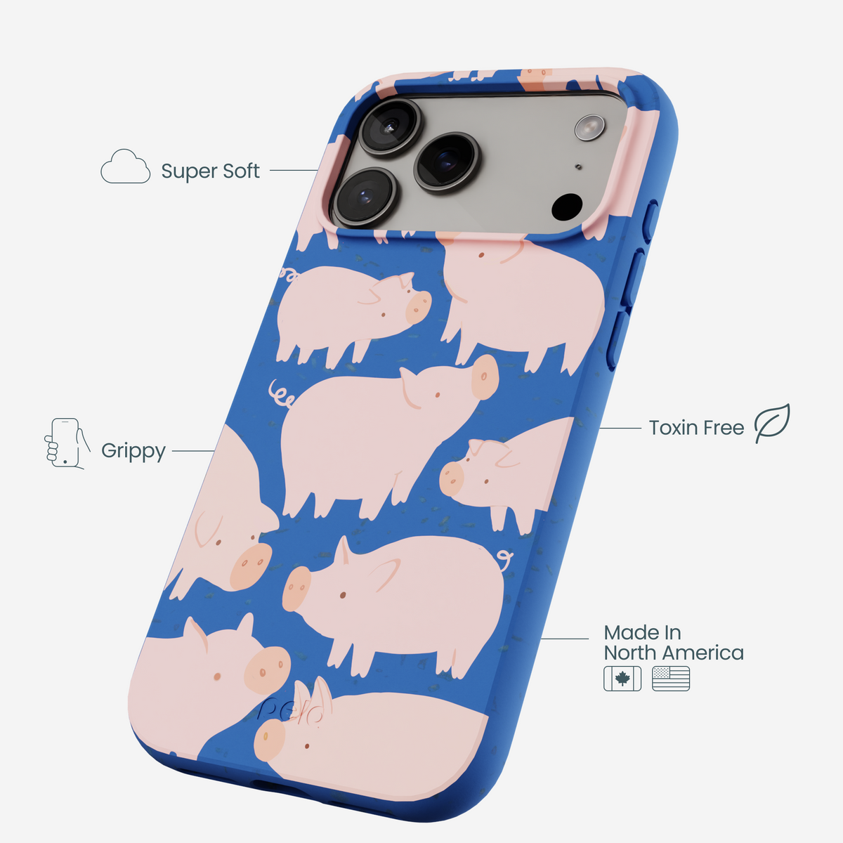 Electric Blue Piggies iPhone 17 Pro Max Case