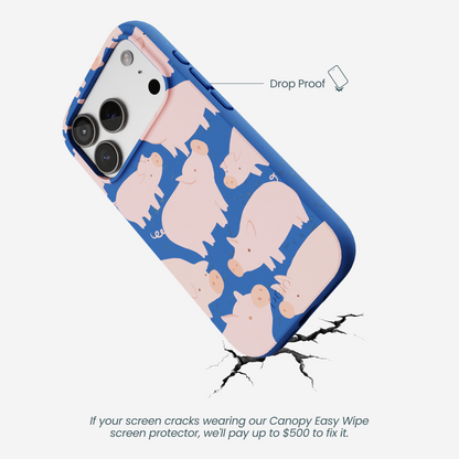 Electric Blue Piggies iPhone 17 Pro Case