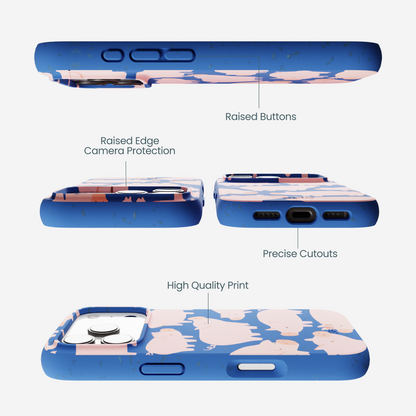 Electric Blue Piggies iPhone 17 Pro Case