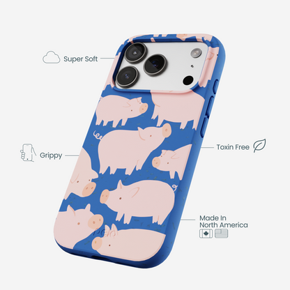 Electric Blue Piggies iPhone 17 Pro Case