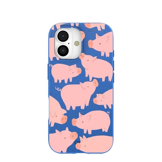 Electric Blue Piggies iPhone 17 Case