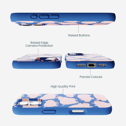 Electric Blue Piggies iPhone 17 Case