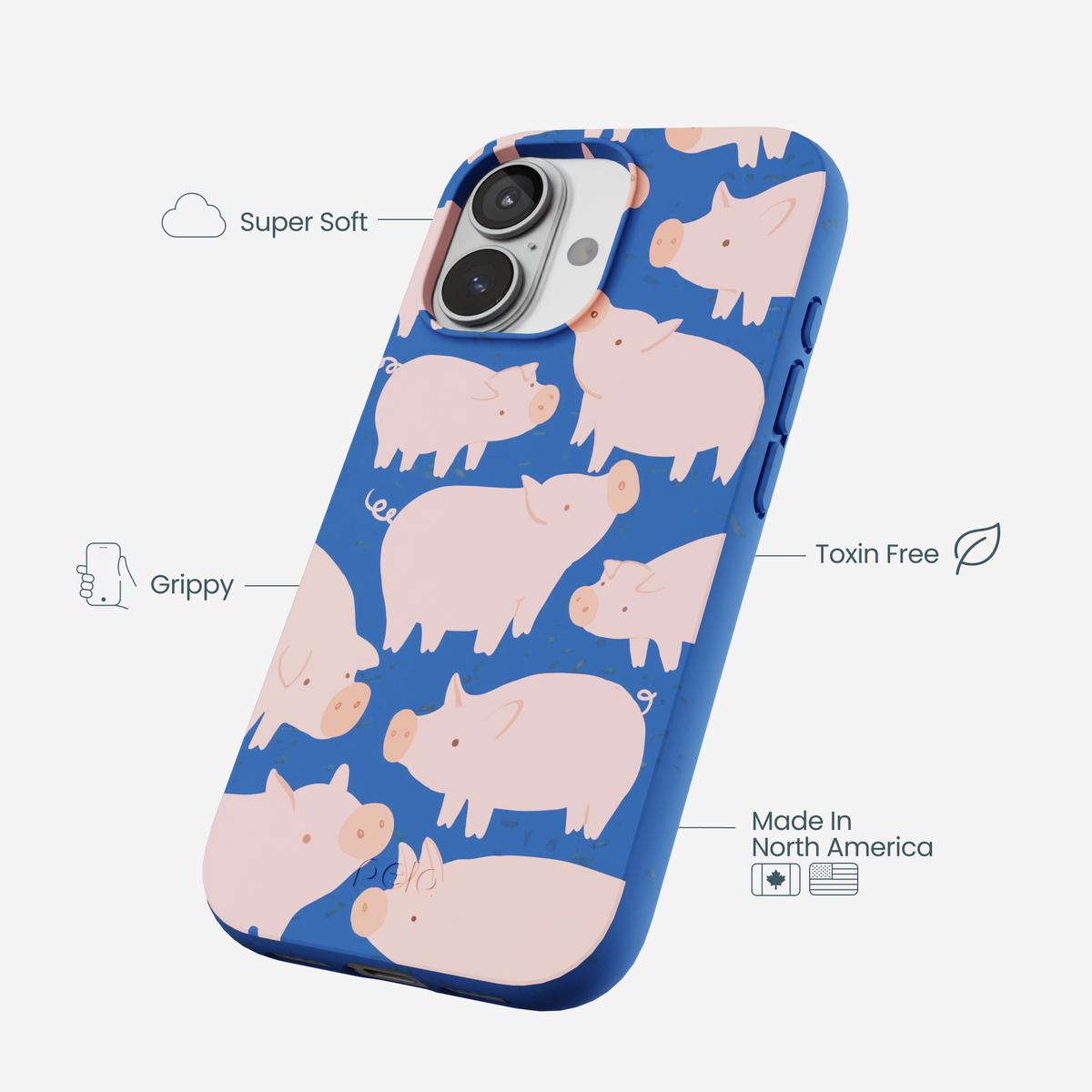 Electric Blue Piggies iPhone 17 Case