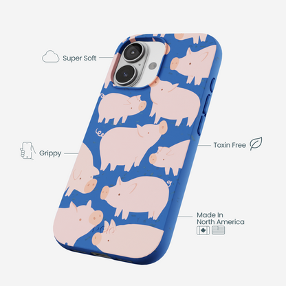 Electric Blue Piggies iPhone 17 Case