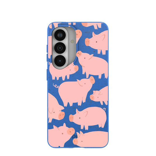Electric Blue Piggies Samsung Galaxy S26 Case