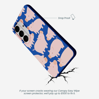 Electric Blue Piggies Samsung Galaxy S26 Case