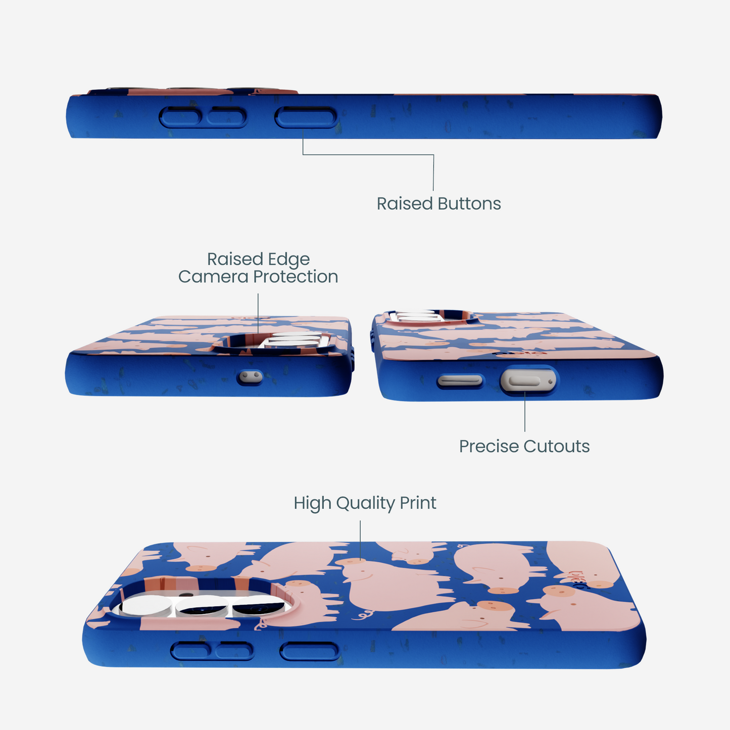 Electric Blue Piggies Samsung Galaxy S26 Case