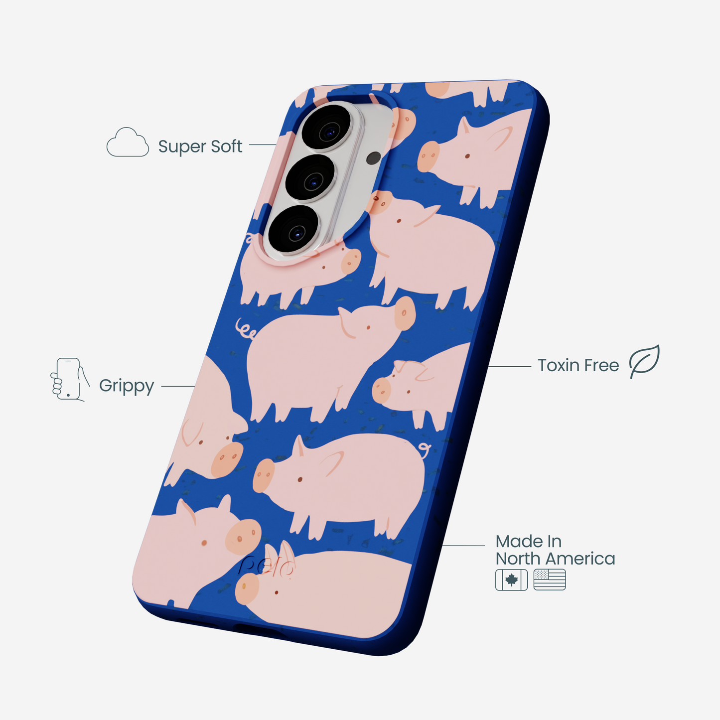 Electric Blue Piggies Samsung Galaxy S26 Case