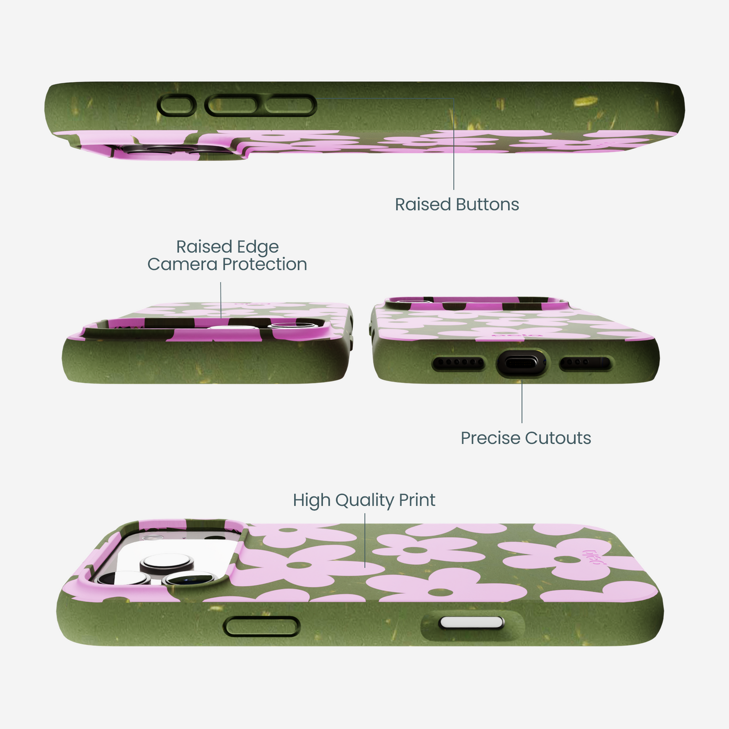 Forest Floor Pink Blooms iPhone 17 Pro Max Case