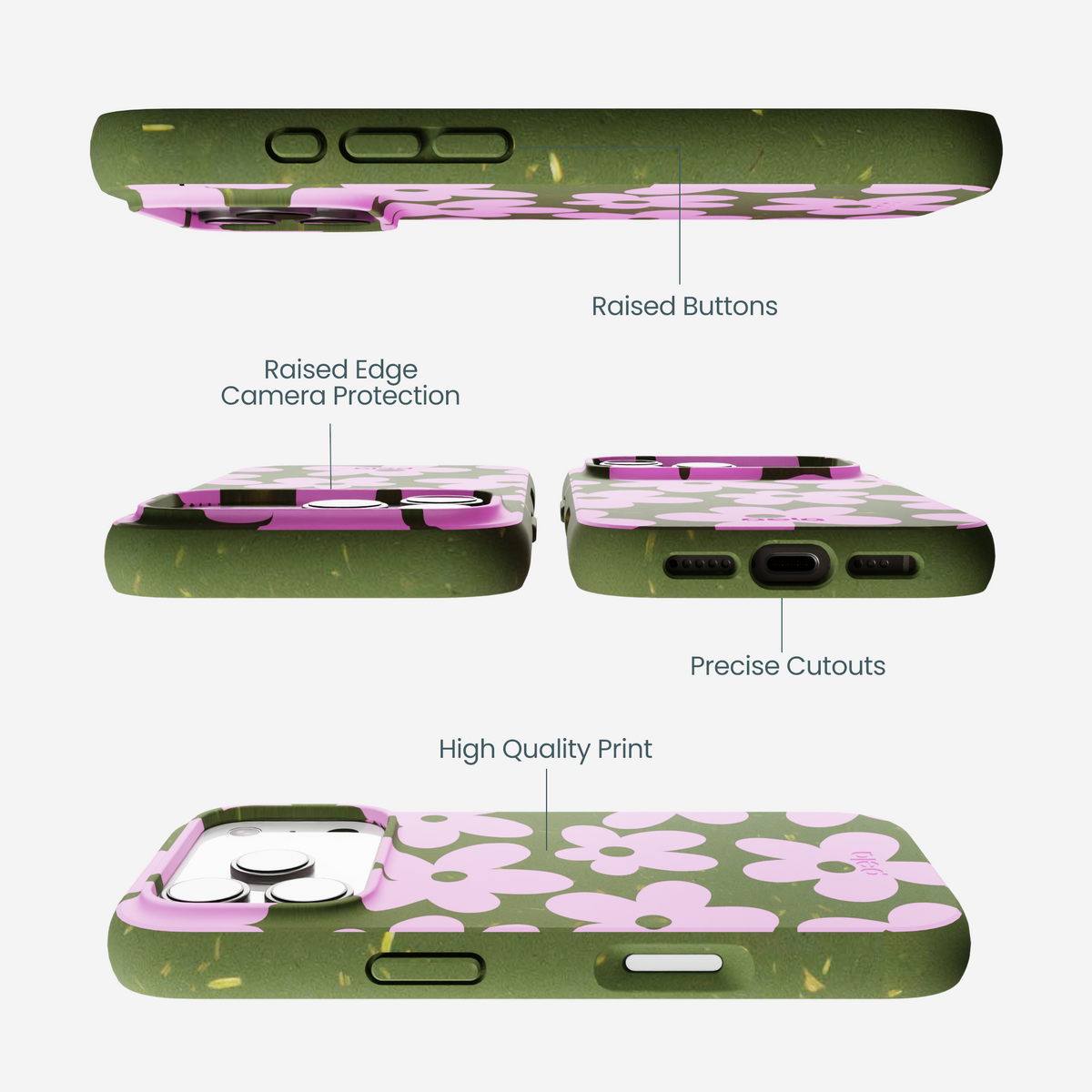 Forest Floor Pink Blooms iPhone 17 Pro Case