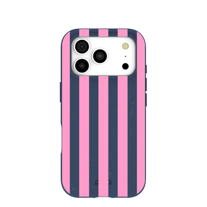 Navy Blue Pink Dream Stripes iPhone 17 Pro Case