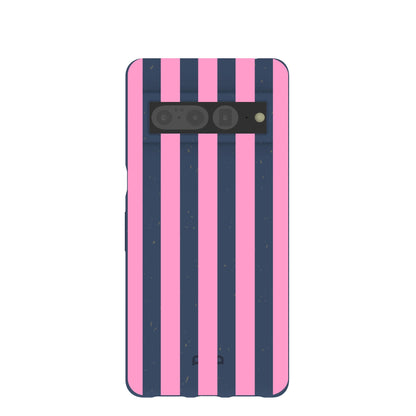 Navy Blue Pink Dream Stripes Google Pixel 7 Pro Case