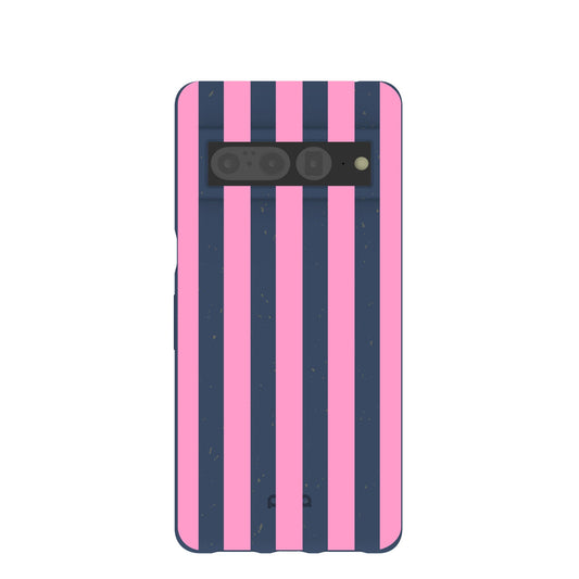 Navy Blue Pink Dream Stripes Google Pixel 7 Pro Case