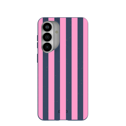 Navy Blue Pink Dream Stripes Samsung Galaxy S26+(Plus) Case
