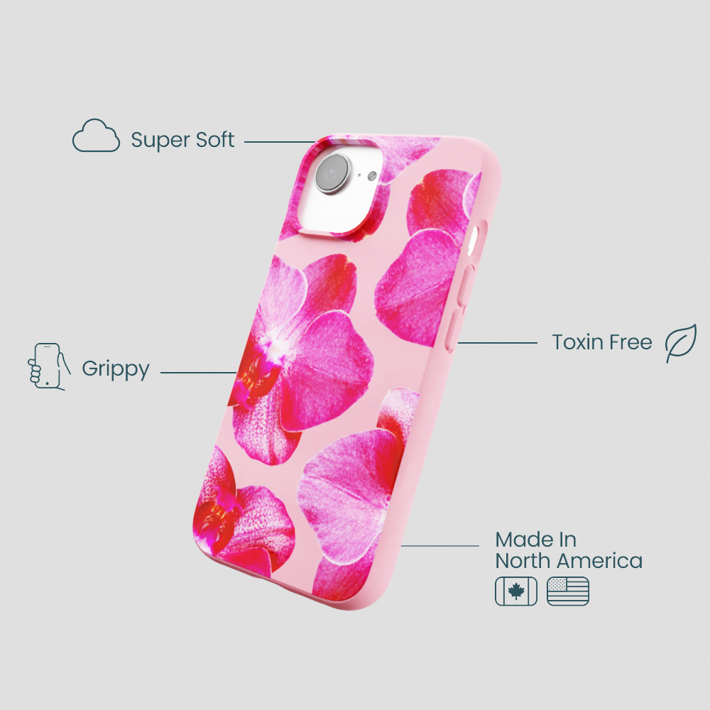 Bubblegum Pink Pink Orchids iPhone 16e/17e Case