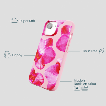 Bubblegum Pink Pink Orchids iPhone 16e/17e Case