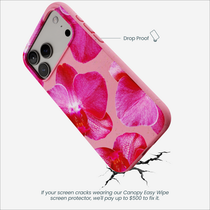 Bubblegum Pink Pink Orchids iPhone 17 Pro Max Case