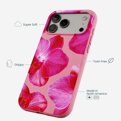 Bubblegum Pink Pink Orchids iPhone 17 Pro Max Case