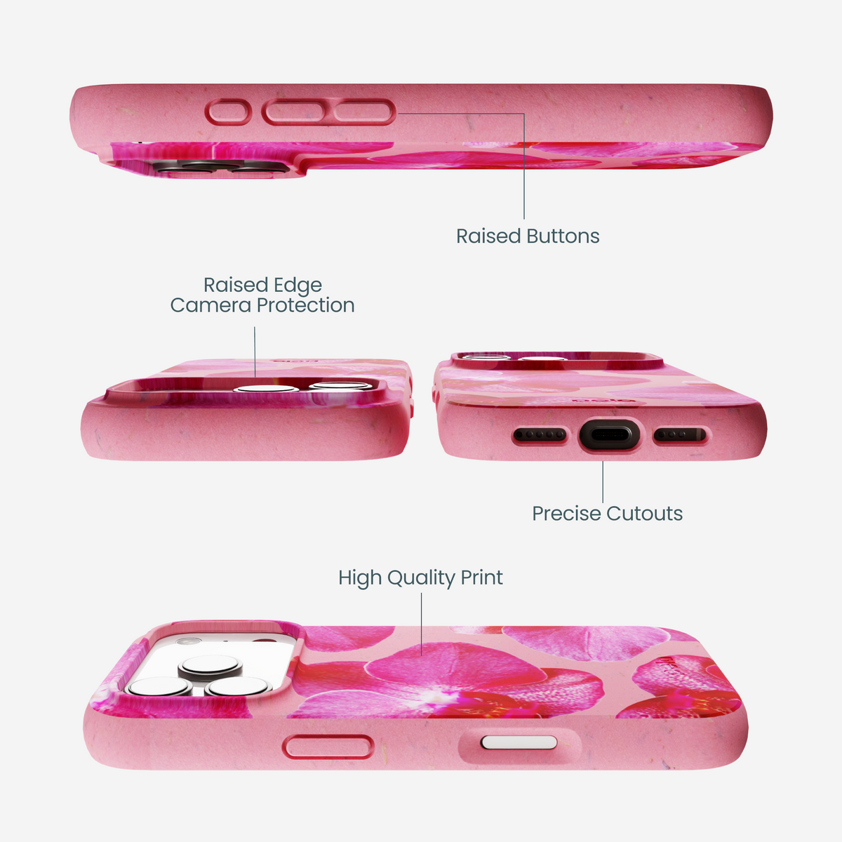 Bubblegum Pink Pink Orchids iPhone 17 Pro Case