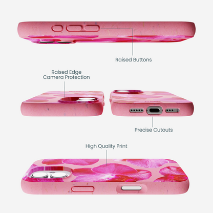 Bubblegum Pink Pink Orchids iPhone 17 Case