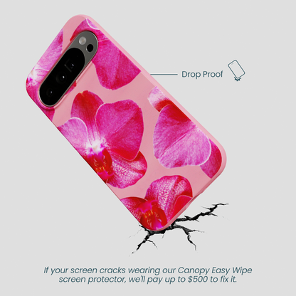 Bubblegum Pink Pink Orchids Google Pixel 10 Pro XL Case