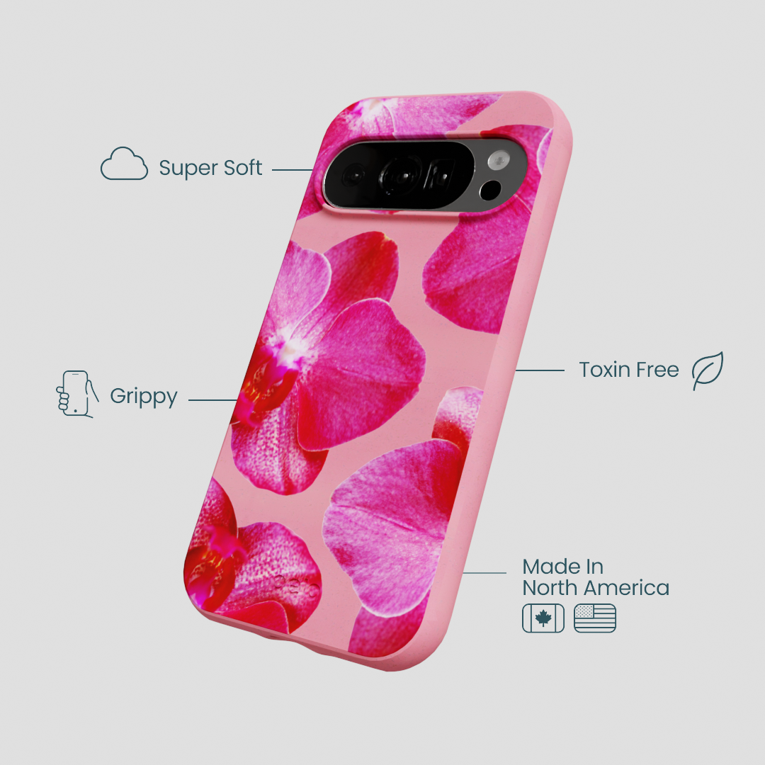 Bubblegum Pink Pink Orchids Google Pixel 10/10 Pro Case