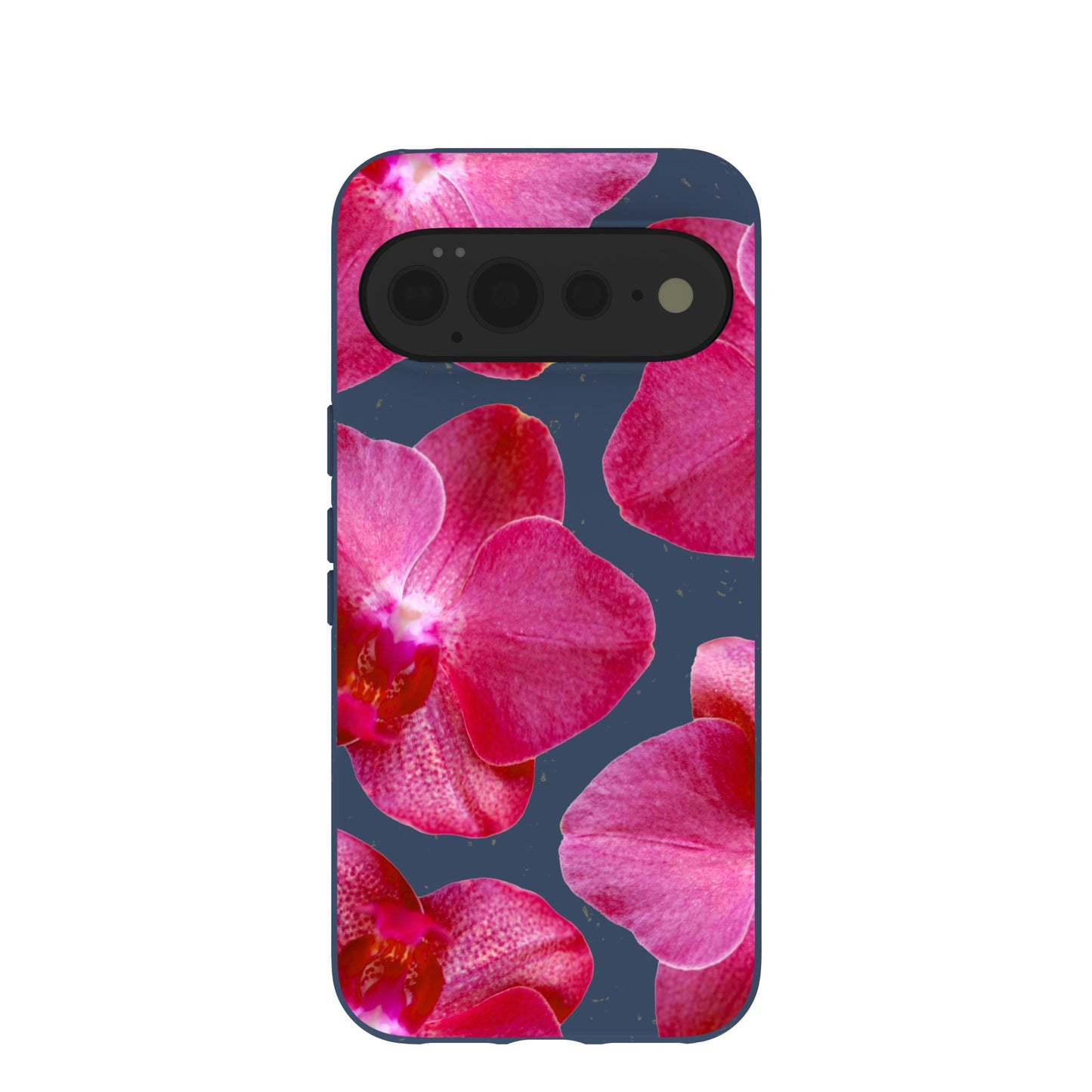 Navy Blue Pink Orchids Google Pixel 11 Pro XL Case