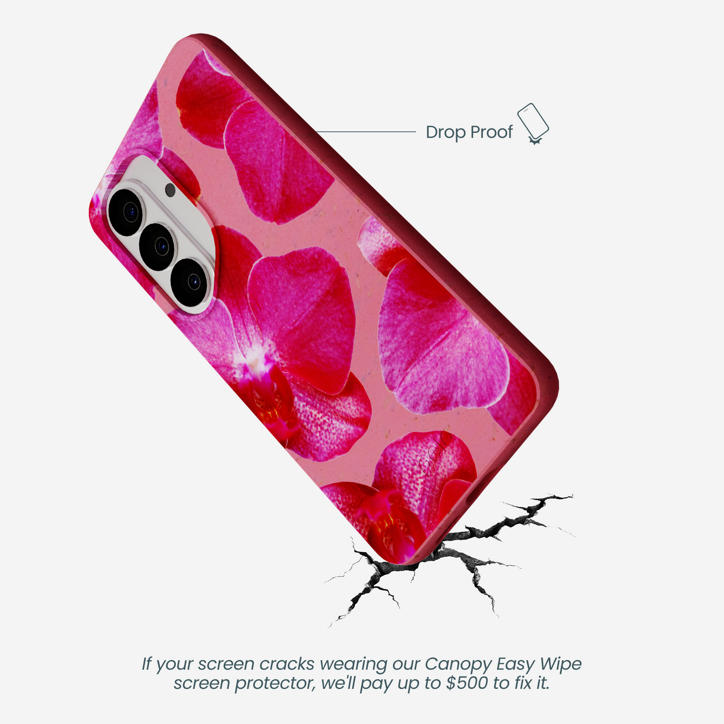 Bubblegum Pink Pink Orchids Samsung Galaxy S26 Case