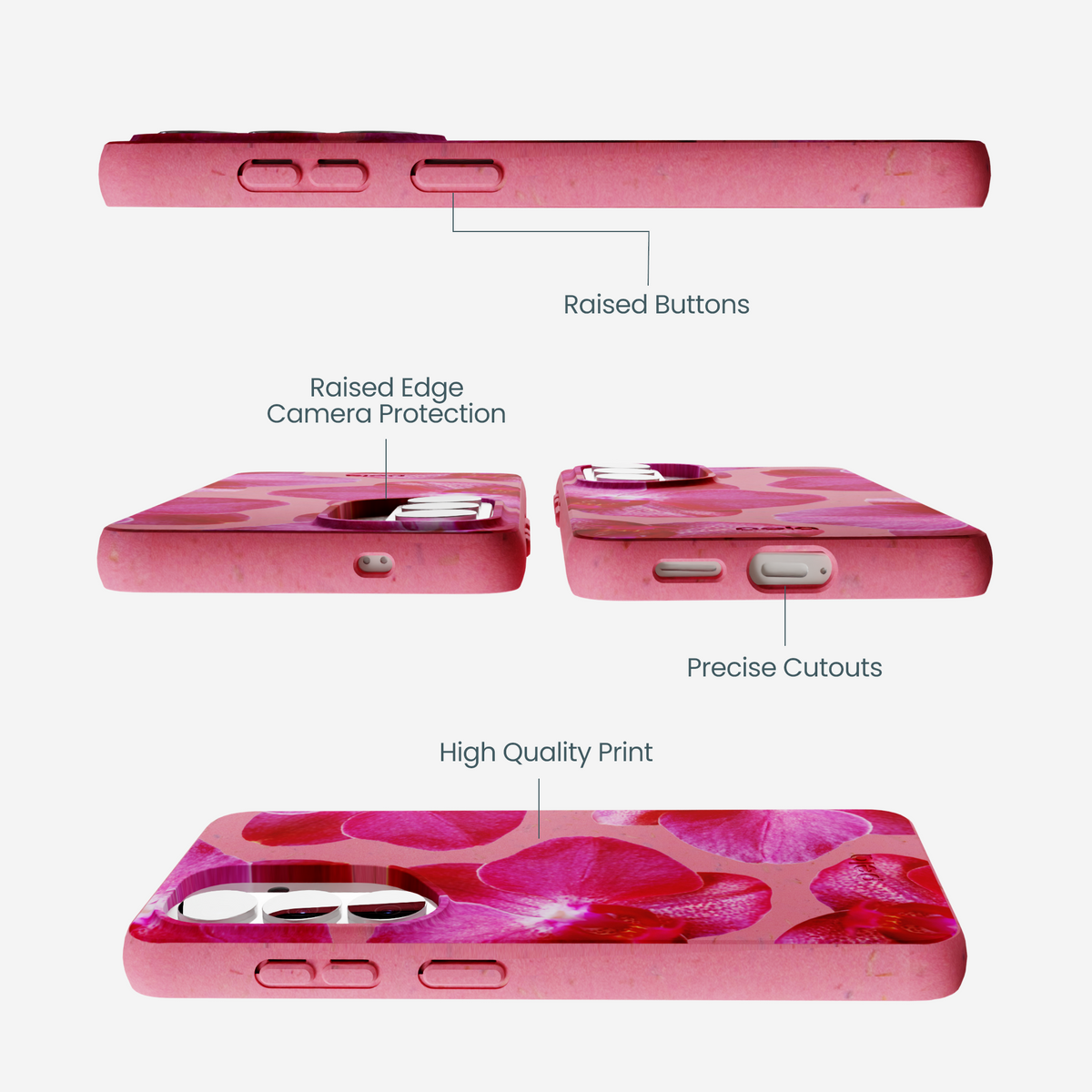 Bubblegum Pink Pink Orchids Samsung Galaxy S26 Case