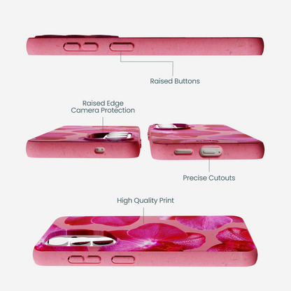 Bubblegum Pink Pink Orchids Samsung Galaxy S26 Case