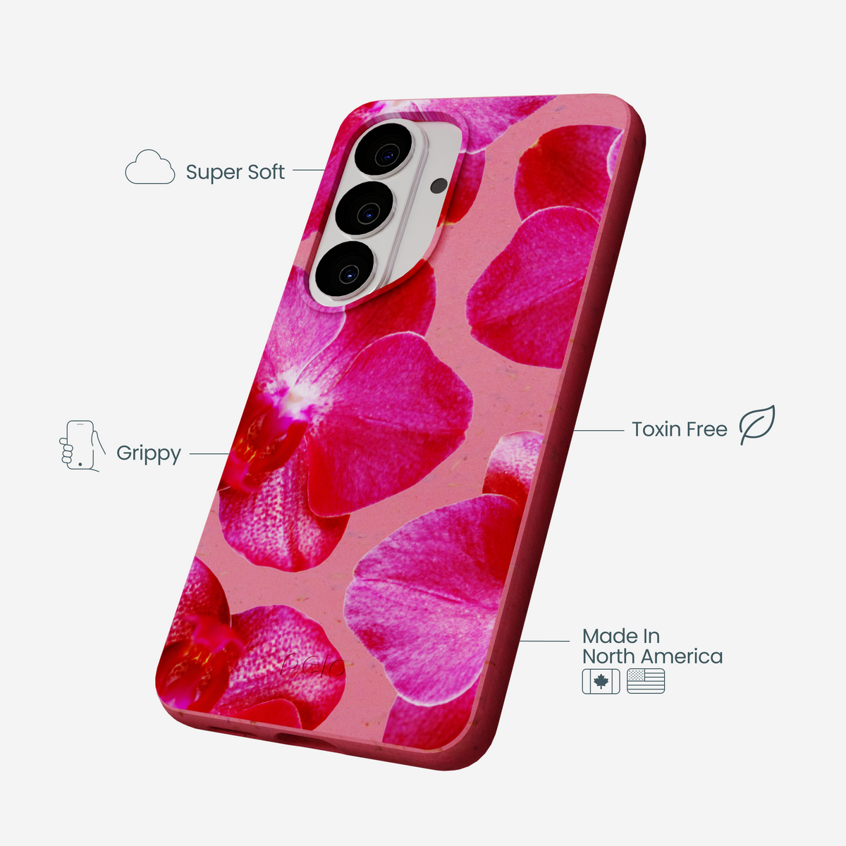 Bubblegum Pink Pink Orchids Samsung Galaxy S26 Case