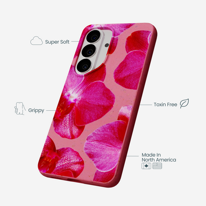 Bubblegum Pink Pink Orchids Samsung Galaxy S26 Case