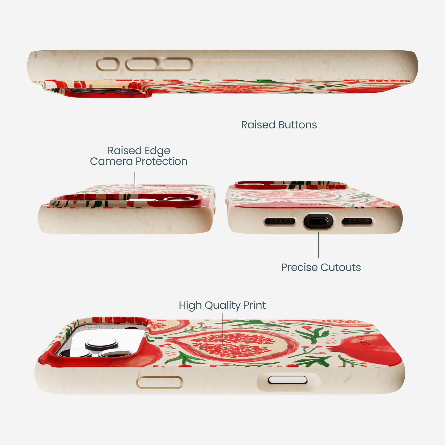 Seashell Pomegranate Cheer iPhone 17 Pro Max Case