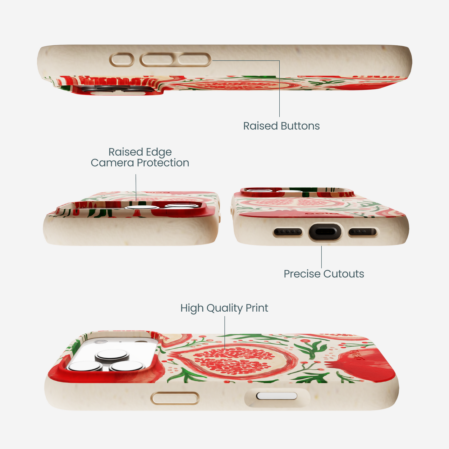 Seashell Pomegranate Cheer iPhone 17 Pro Case