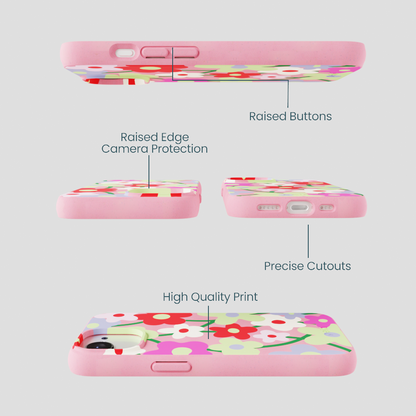 Bubblegum Pink Poppy Flora iPhone 16e/17e Case