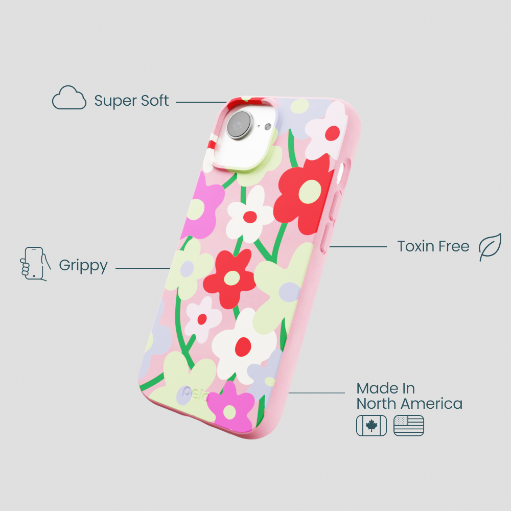 Bubblegum Pink Poppy Flora iPhone 16e/17e Case