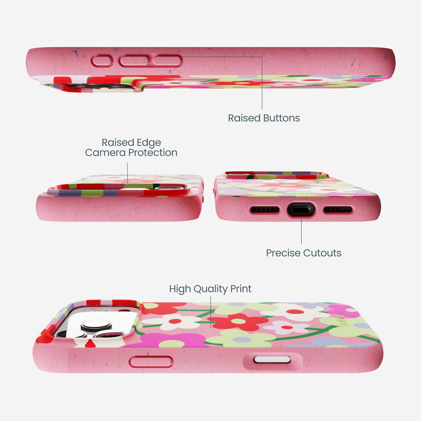 Bubblegum Pink Poppy Flora iPhone 17 Pro Max Case