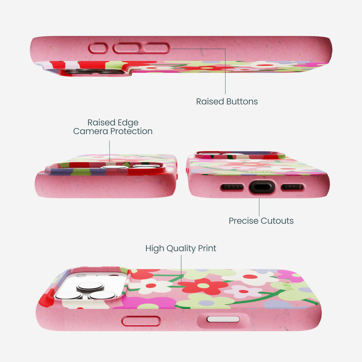 Bubblegum Pink Poppy Flora iPhone 17 Pro Case