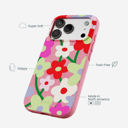 Bubblegum Pink Poppy Flora iPhone 17 Pro Case